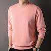 Pullover Herren Casual Rundhals Einfarbig Frühling und Herbst Neues Trendy All-Match Baumwolloberteil Junges und Mittleres Alter Langarm-T-Shirt