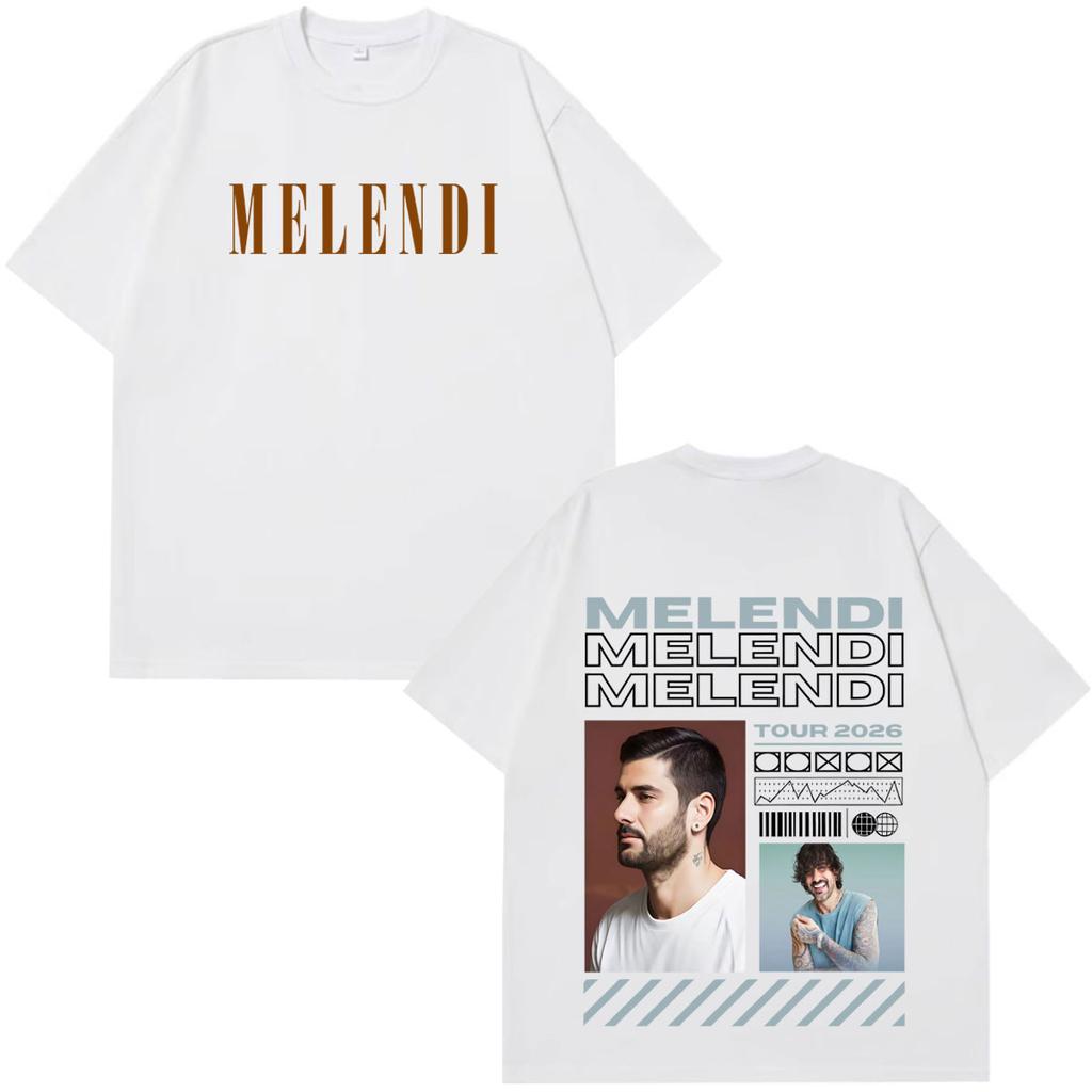 Rapper Melendi Album 2026 Tour Print Tshirt Unisex Unisex Fashion Hip Hop Pop Music Tshirts Casual Cotton Short Sleeve T Shirts
