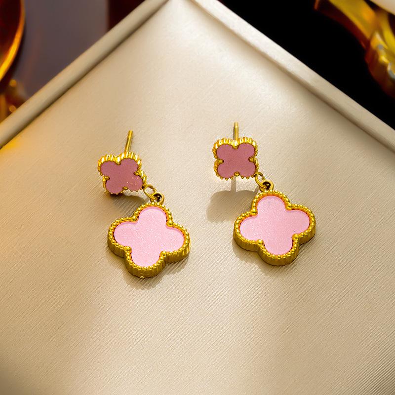 

Классические серьги-четырехлистники: Японский и корейский дизайн, нержавеющая сталь, универсальный титан.