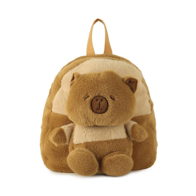 Japanese Cartoon Capybara Plush Backpack With Large Capacity For Kids And Students Style A