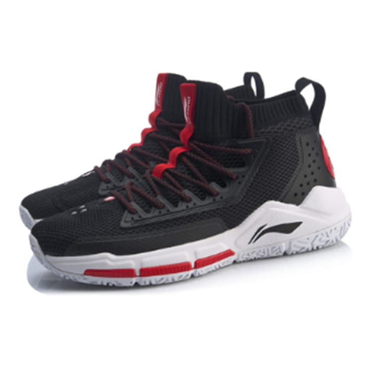 Li Ning Wade Collection Cushioning Abrasion Resistant High Top Basketball Shoes Men's Red Black ABAP027-2