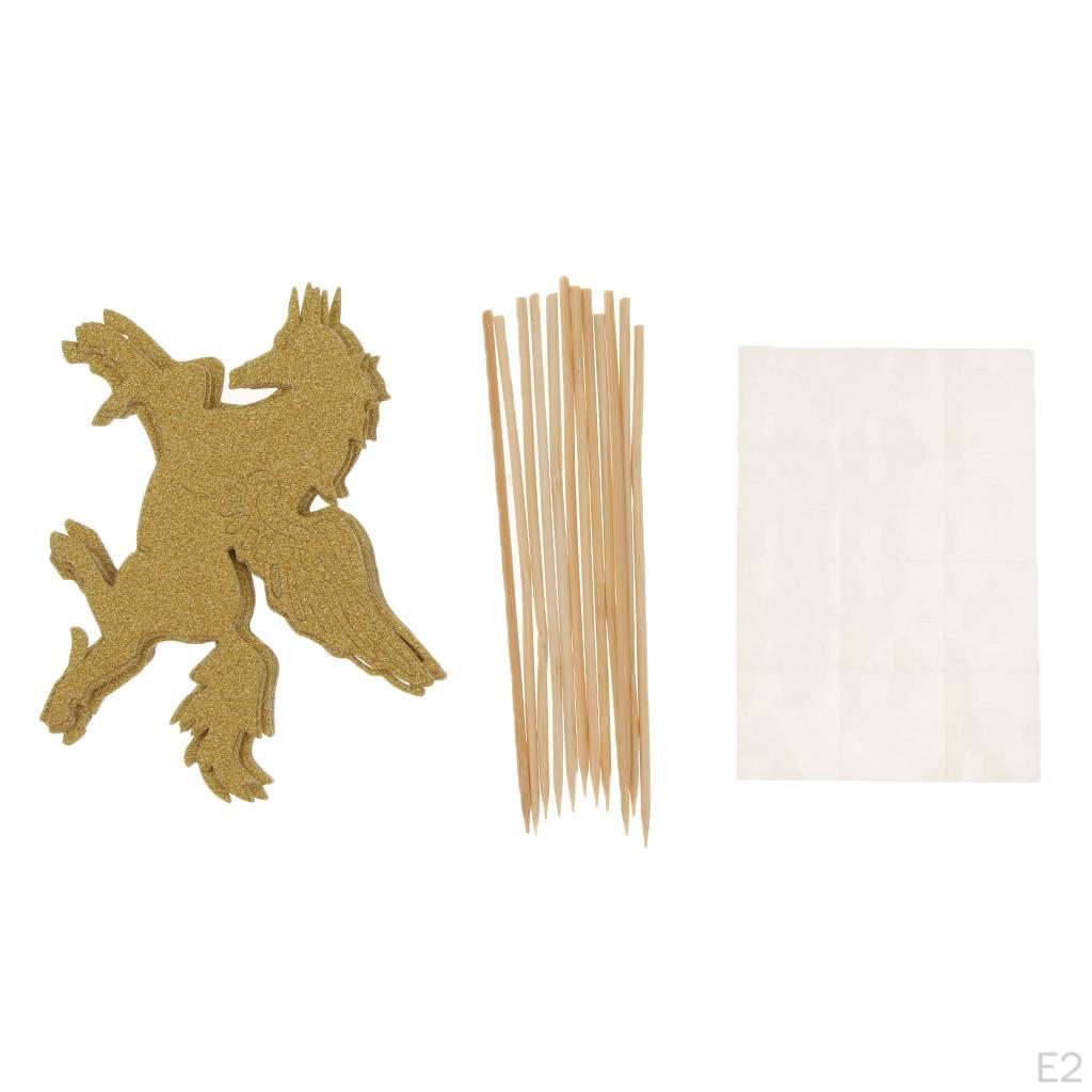 12 Pack Glitter Cupcake Toppers Food Picks Kids Birthday Party Decor