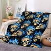 1pc Flame Skulls Blanket, Lightweight Flannel Throw Blanket For Sofa, Bed, Travel, Camping, Living Room, Office, Couch, Chair, And Bed