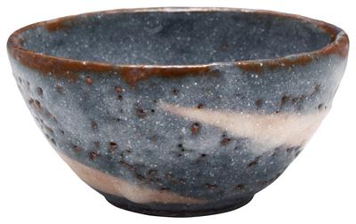 Mino Ware by Ryoji Hayashi, 50ml Capacity, Nezumi Shino Ceramic, Japanese-made, Wooden Boxed, Product Number 138-0050