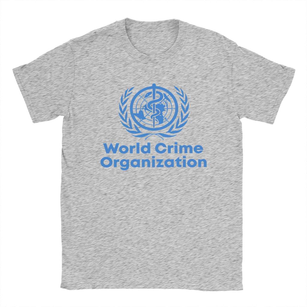 WHO World Health Organization Super Earth TShirts for Men Pure Cotton Tee Shirt Round Neck Short Sleeve T Shirts Clothing