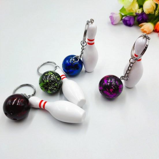 Car Key Chain Bowling Mini Ball Shape Smooth Surface Key Ring Easy Installation Sports Keyring Pendant Man Women Gift