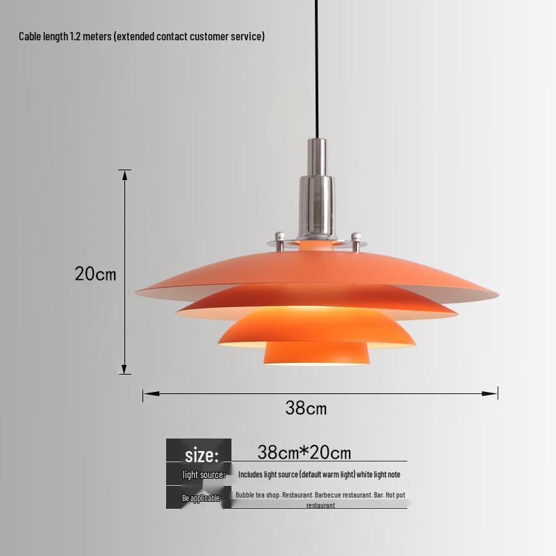 Orange Nordic Industrial Pendant Light for Restaurants & Bars
