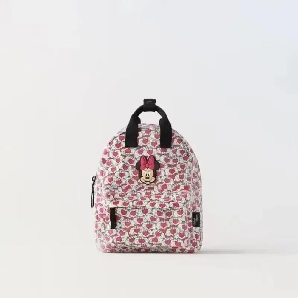 Disney New Mickey Cartoon Fashion Backpack Women's Minnie Canvas School Bag Boys and Girls Fashion Large Capacity Backpack