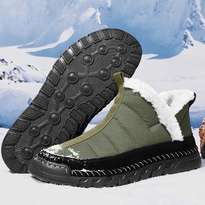 Winter Schneestiefel Herren Neu Slipper Herren Casual Warme Schuhe mit Fell Bequeme Fahrschuhe Schuhe Wasserdichte Stiefel Mokassins