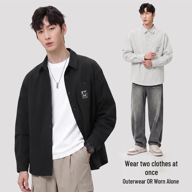 Mark Fairwhale Men's Long Sleeve Casual Shirt Jacket