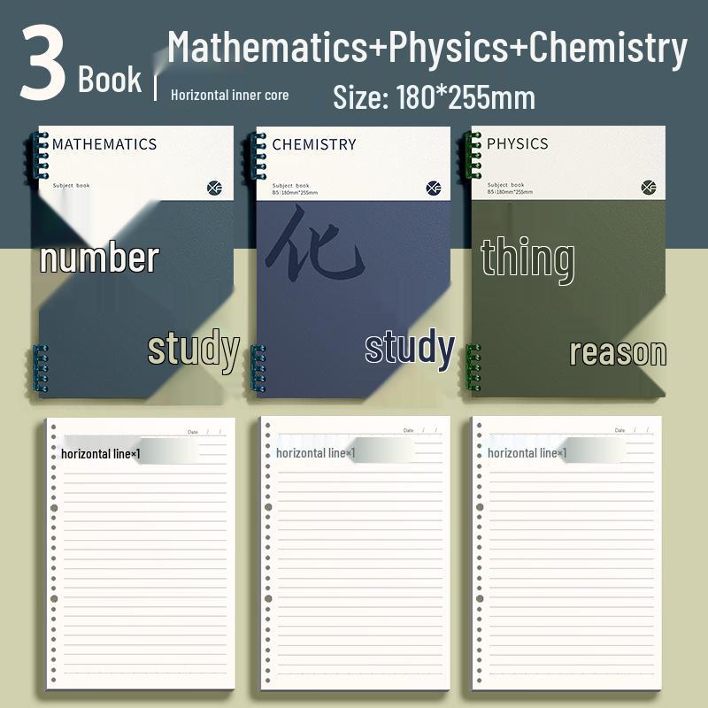 Thickened Loose-Leaf 5-Subject Notebooks for Students: Removable Pages & Error Correction Section