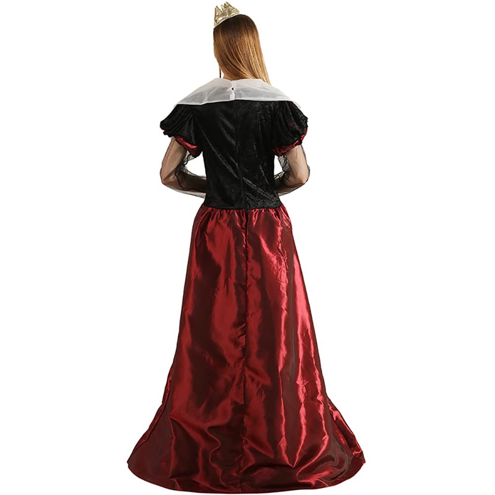 [SCLYX] Alice in Wonderland Cosplay - Queen of Hearts Costume for Women - Authentic Queen of Hearts Dress, Long Sleeved, Alice in Wonderland Cosplay C