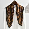 Retro Leopard Square Scarf Print Silk Scarf For Women Imitation Silk Fashion Versatile Headwear Bag Accessories Clothing 70*70cm