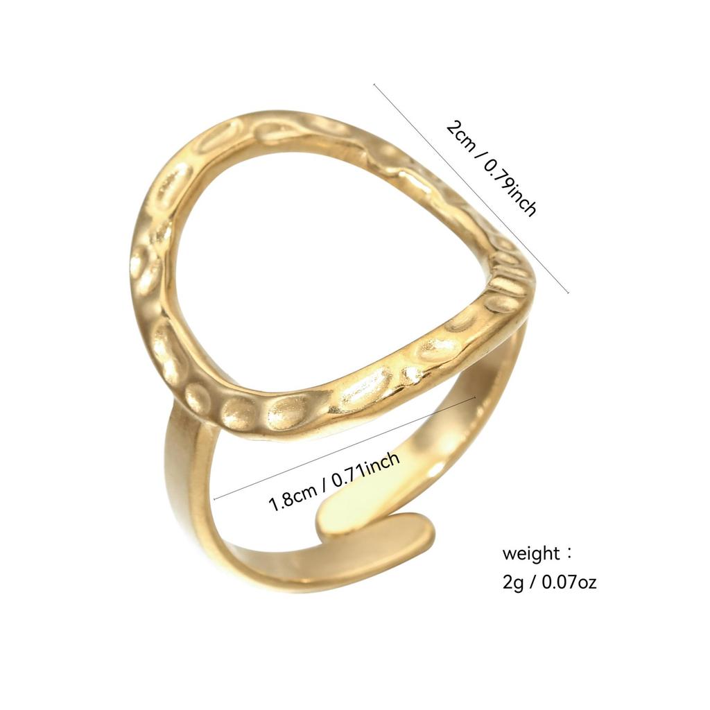 European & American Stainless Steel Hollow Round Ring - Fashionable, Simple, Versatile