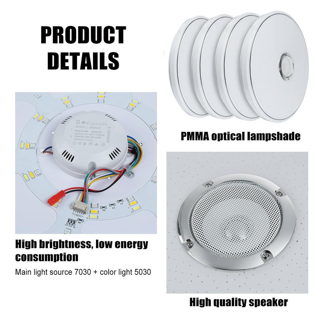 36W/60W RGB Flush Mount Round Starlight APP bluetooth Music Lamp Dimmable Light with Remote Control Music Led Ceiling Light Lamp