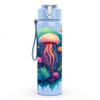1PC Colorful Jellyfish Art 750ml Color Plastic Sports Water Bottle Leakproof Flip Straw Lid Suitable for Sports Office Home Use