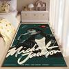 Pop Culture Area Rug, Michael Jackson World Tour Vintage Vinyl Microphone Poster, Man Cave Decor, Non-Slip Mat