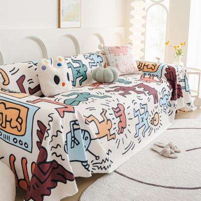 Funda Sofa Home Flax Imitation Graffiti Sofa Mat Throw Blankets All-season Camping Picnic Blanket Cover Sofa Cover