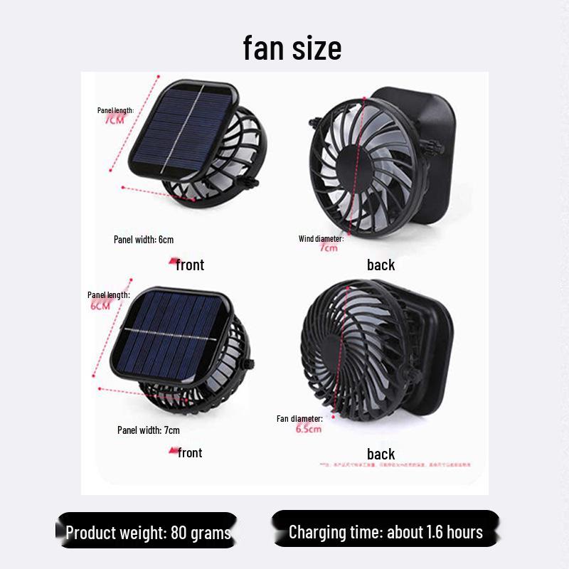 Solar-Powered Rechargeable Hat Fan: Three-Speed Adjustable, 800mAh Battery, Compact Cooling Solution.