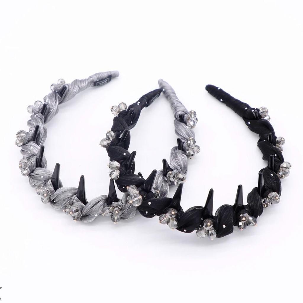 Fascia per capelli soffice di lusso cristallo temperamento con pettine a denti fascia antiscivolo accessori per capelli