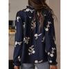 Spring Summer New Women's Embroidered Long Sleeve Chiffon Blouse European American Style Casual Elegant Ladies Top