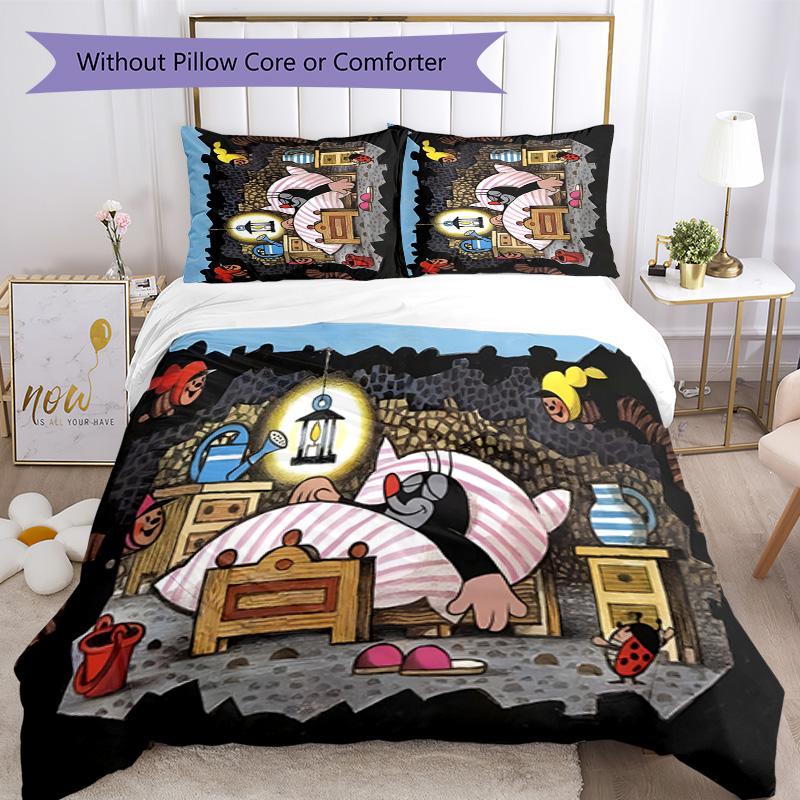 KRTECEK 3pcs Bedding Set Duvet Cover Closure Includes 1 Duvet Cover & 2 Pillowcases for All Seasons Bedroom Home Dorm Decor