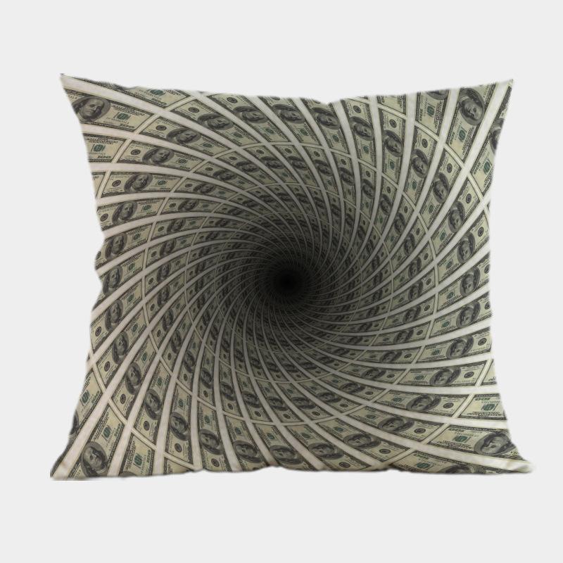 Nuovi Cuscini Decorativi per Divano a Forma di Dollaro Americano Quadrati 18 Pollici Lino Cotone Stampa di Denaro Copricuscino per Sedia da Ufficio Decorazione per la Casa