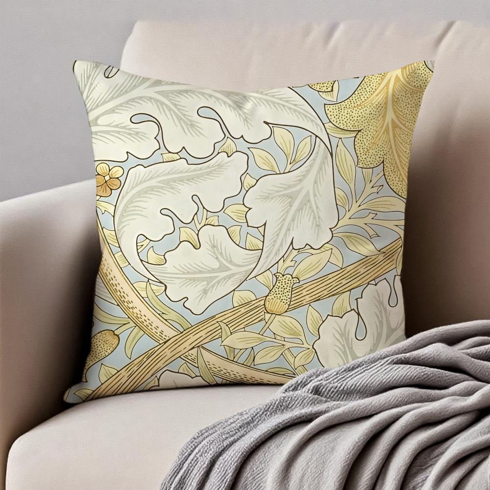 colourful Art WWilliam Morris Cushion Cover Pillowcase Antidustmite Invisible Zipper Short Plush Sofa Cushion