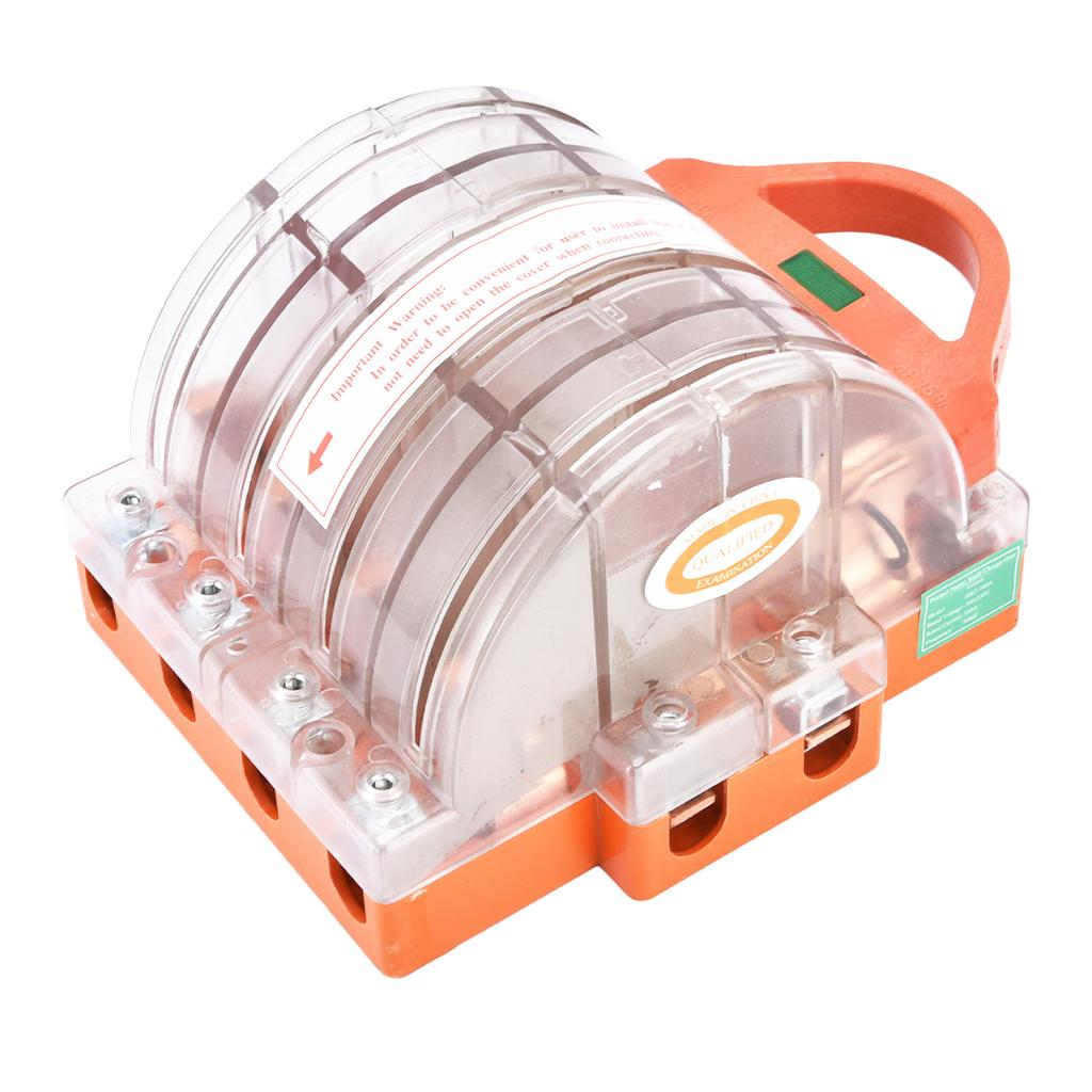 4 Pole Knife Switch Double Throw Transparent Disconnect Knife Switch with LED Indicators 160A AC380V