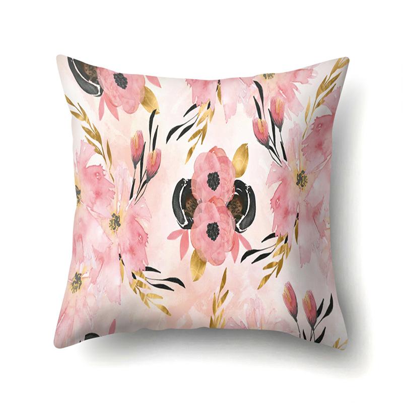 Polyester Pillowcase Plant Decoration Home Printed Pillow Car Waist Cushion Sofa Bed Head Cushion Cover
