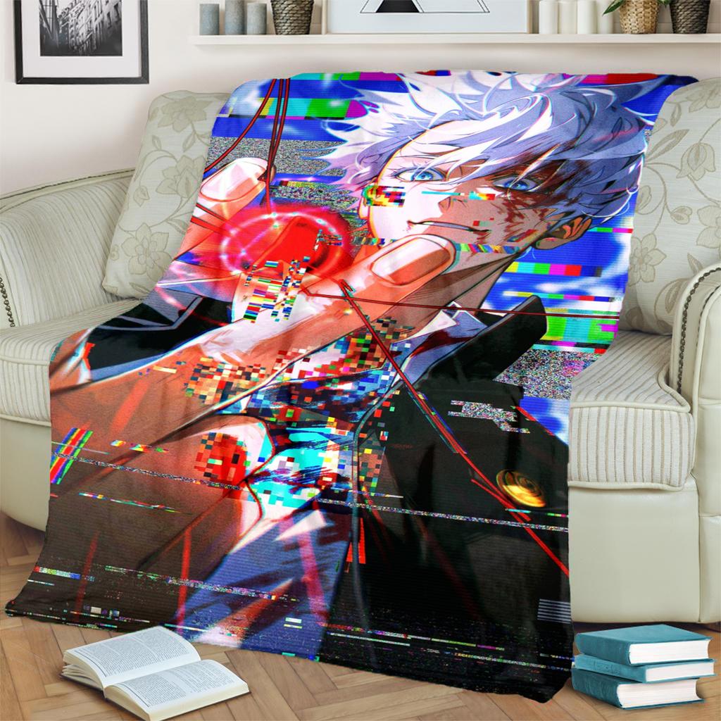 Jujutsu Kaisen Flannel Throw Blanket Comfortable Warm for Bedrooms, Sofas, Beds, Chairs, Picnics, Travel