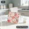 1pc Tissue Box, Floral Style Pastel Blooms Gentle Romantic Pattern, 2D Flat Printing, Blocks Dust, Strong And Firm, Tissue Holder, for Parties, 2D Fla