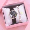 Kids Watches Pink Cute Children's Wristwatch Cartoon Pattern Quartz Watch Set for Girls Fashion Students' Clock