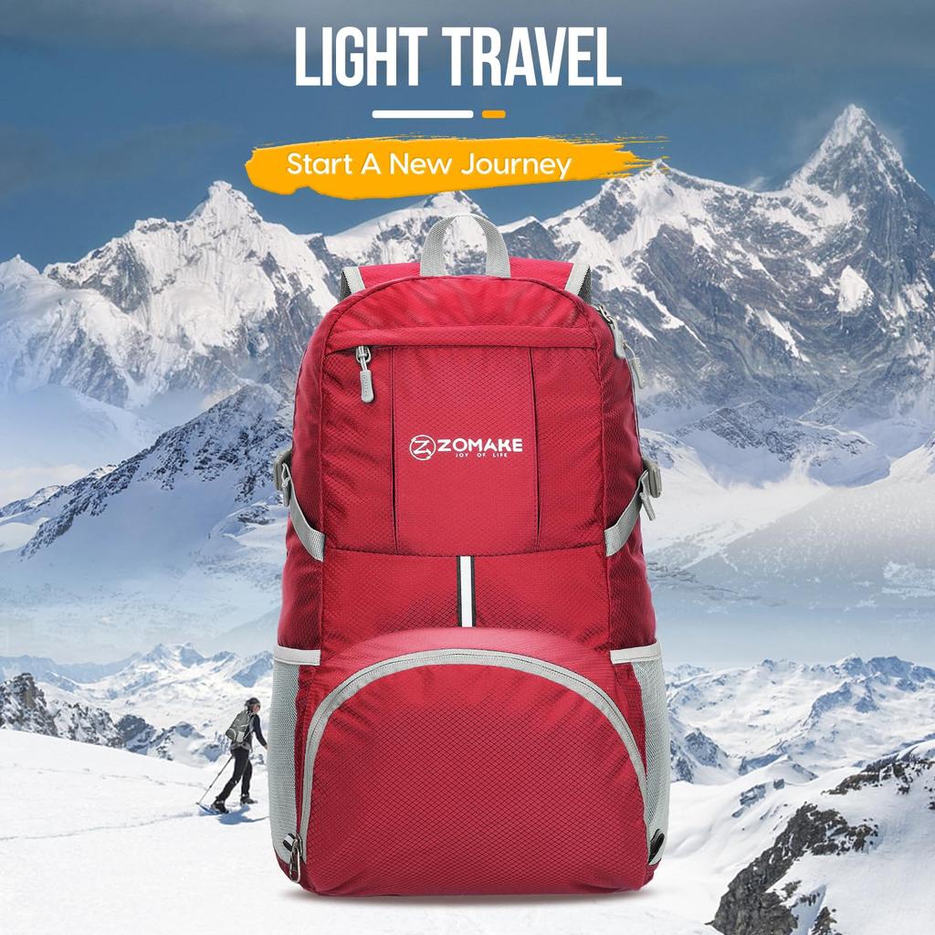 Folding Large Outdoor Bag with Chest Attack For [ZOMAKE] Backpack, Capacity, 35L, Strap, Waterproof, Lightweight, Rack, Daypack, Climbing, Camping,