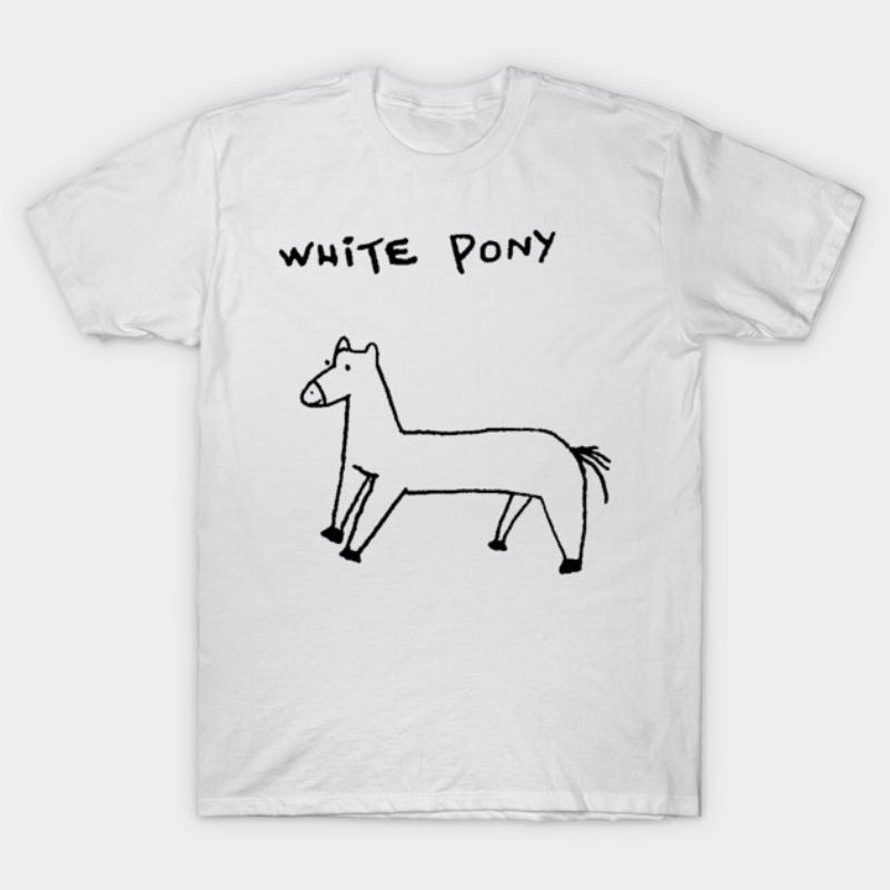 T-Shirt Cavallino Bianco Nuovi Arrivi Primavera/Estate Vestibilità Regolare Casual Streetwear Grafica Y2K
