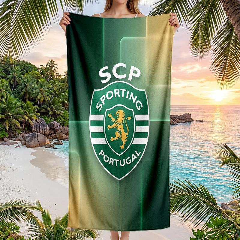 Asciugamano da Spiaggia Sporting CP FC Stampa Asciugatura Rapida Microfibra Assorbente Portatile da Viaggio Asciugamano da Nuoto