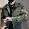 Giacca da Uomo Giacca Monocolore Ampia Chiusura con Cerniera Maniche Lunghe Bottoni Revers Tasche Multiple Casual Liscia Hip Hop Streetwear Cappotto da Uomo