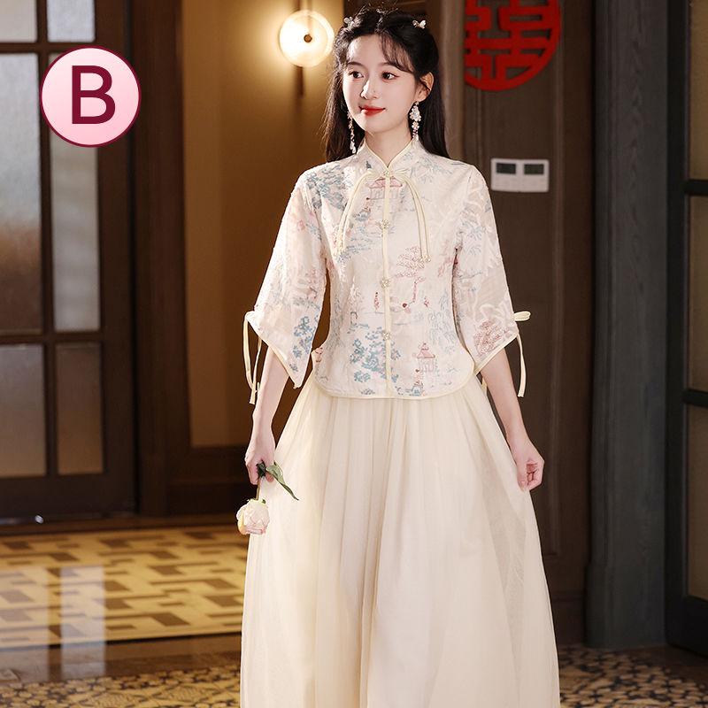 2025 Neuer Stil Champagner Langarm Brautjungfernkleid für Herbst-/Winterhochzeit