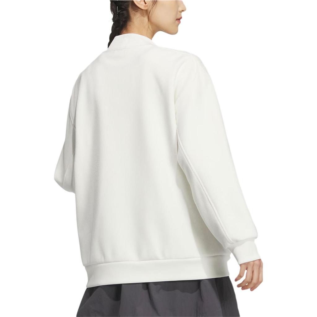 Adidas Lounge Bonded Warm Logo Sports Casual Long Sleeve Jacket Women Jackets Han-Jade-White JJ3546