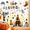 Halloween Holiday Atmosphere Glass Window Decoration Sticker Static Sticker Witch Zombie Bedroom Window Sticker Pvc