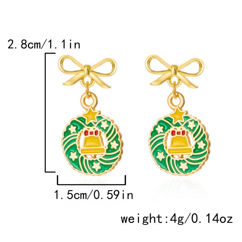 Asymmetrical Rhinestone Santa Claus & Christmas Tree Earrings