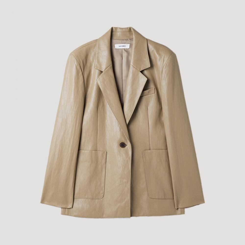 

She S miSS Single Button Leather Jacket Swwjkp12050 Be beige/77