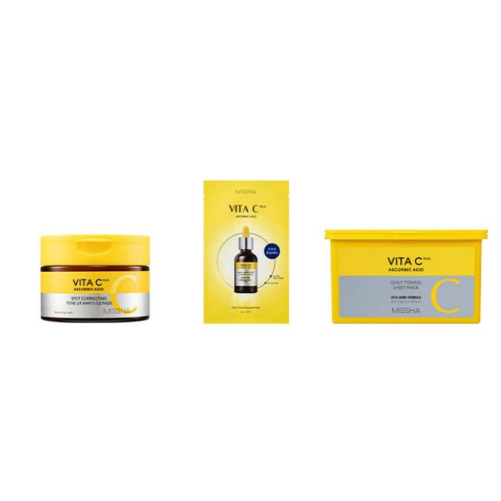 MISSHA Vita C Plus Daily Toning Sheet Mask, 30 sheets, 1 pack