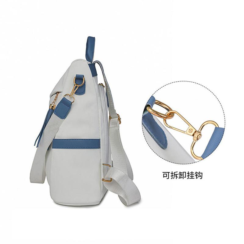 2025 Oxford Cloth Stitching Women'S Backpack Anti-Theft Back Zipper Girls Schoolbag Casual Travel Double Shoulder Backpack