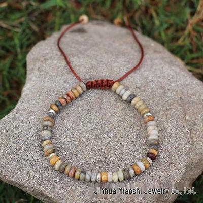 Bracciale Regolabile con Perline di Agata Naturale Bohemien