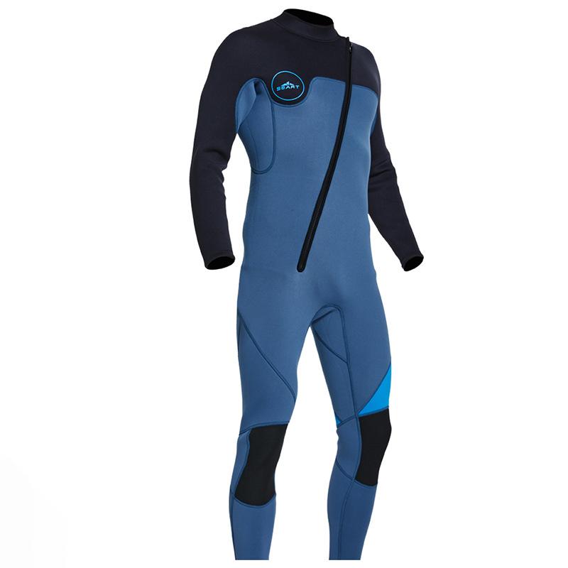 Men One Piece Wetsuit 3mm Neoprene Front/Back Zip Wetsuit Keep Warm UPF 50+ Full Body Long Sleeves Dive Suit for Surf Water Sports Diving Canoeing