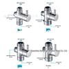 Black All-Copper Quick-Open Three-Way Water Splitter Valve for Showers