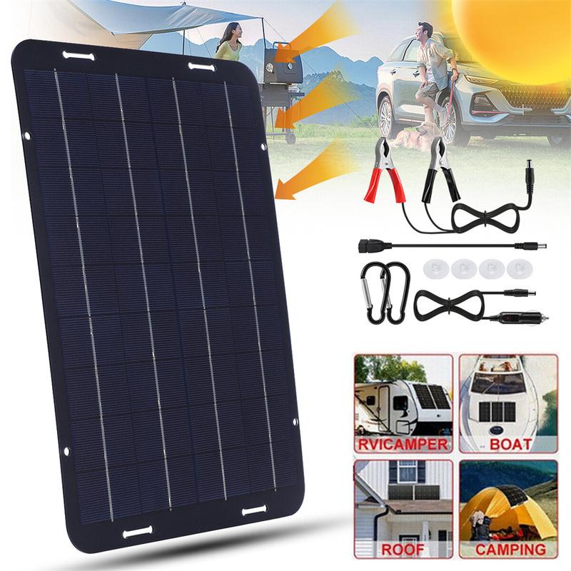 60W Solar Panel Kit 12V Waterproof Solar Trickle Charger Portable Solar Powered Charger Kit High Efficiency Car Battery Charger 60W