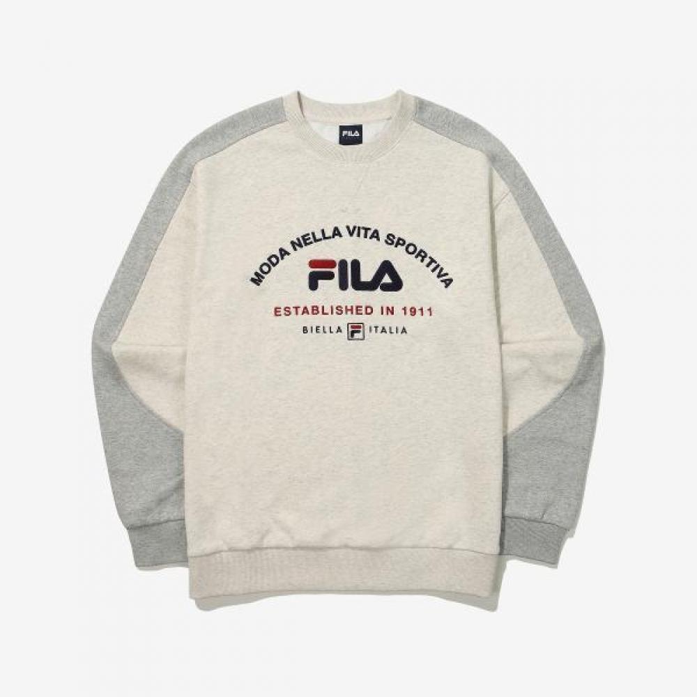 Fila Color Block Logo Sweatshirt oatmeal/95