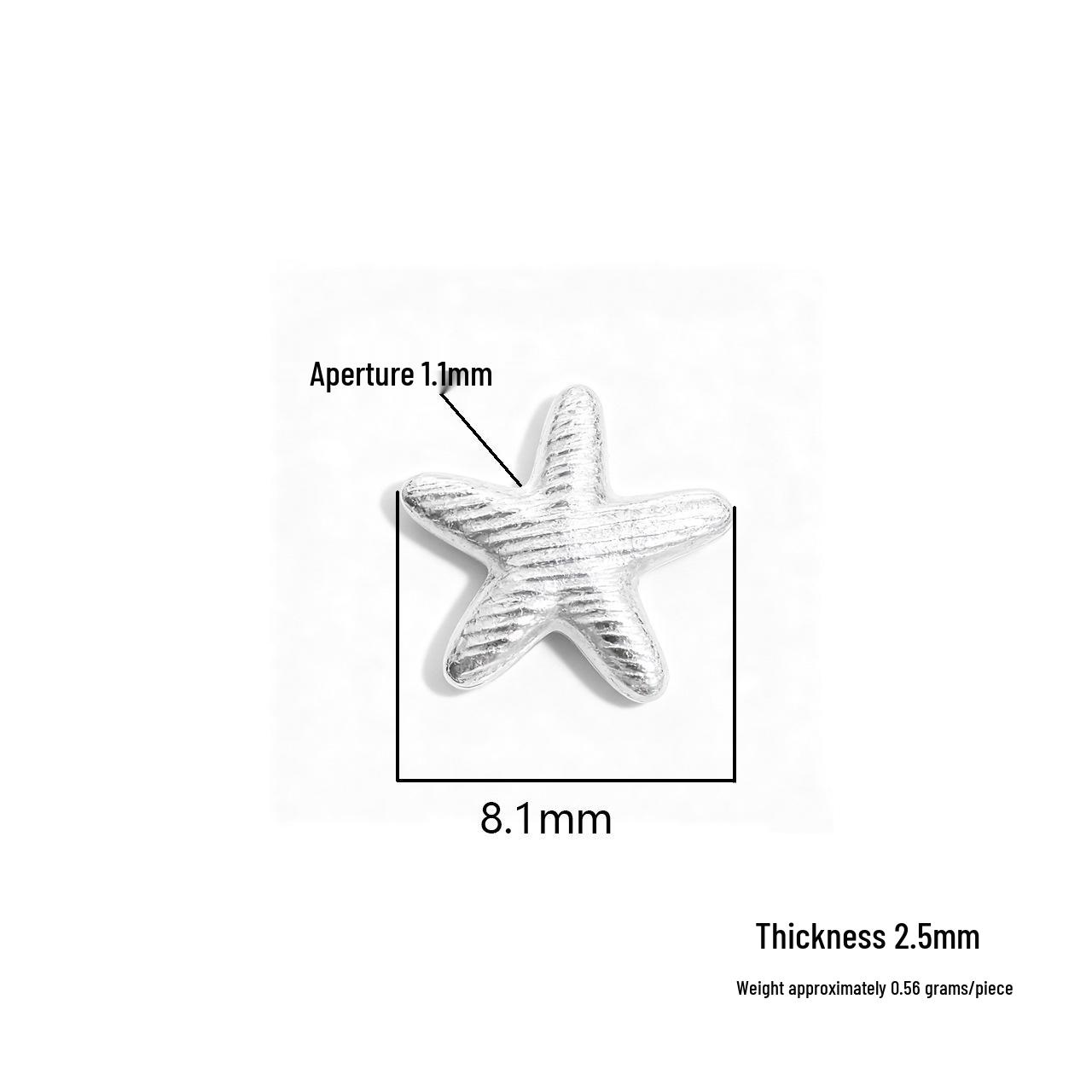 Brushed S925 Sterling Silver Starfish Spacer Beads: DIY Jewelry Accessories for Handcrafted Rope Weaving S925 Silver